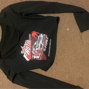 SHEIN Black Fast Car Graphic Long Sleeve Tee